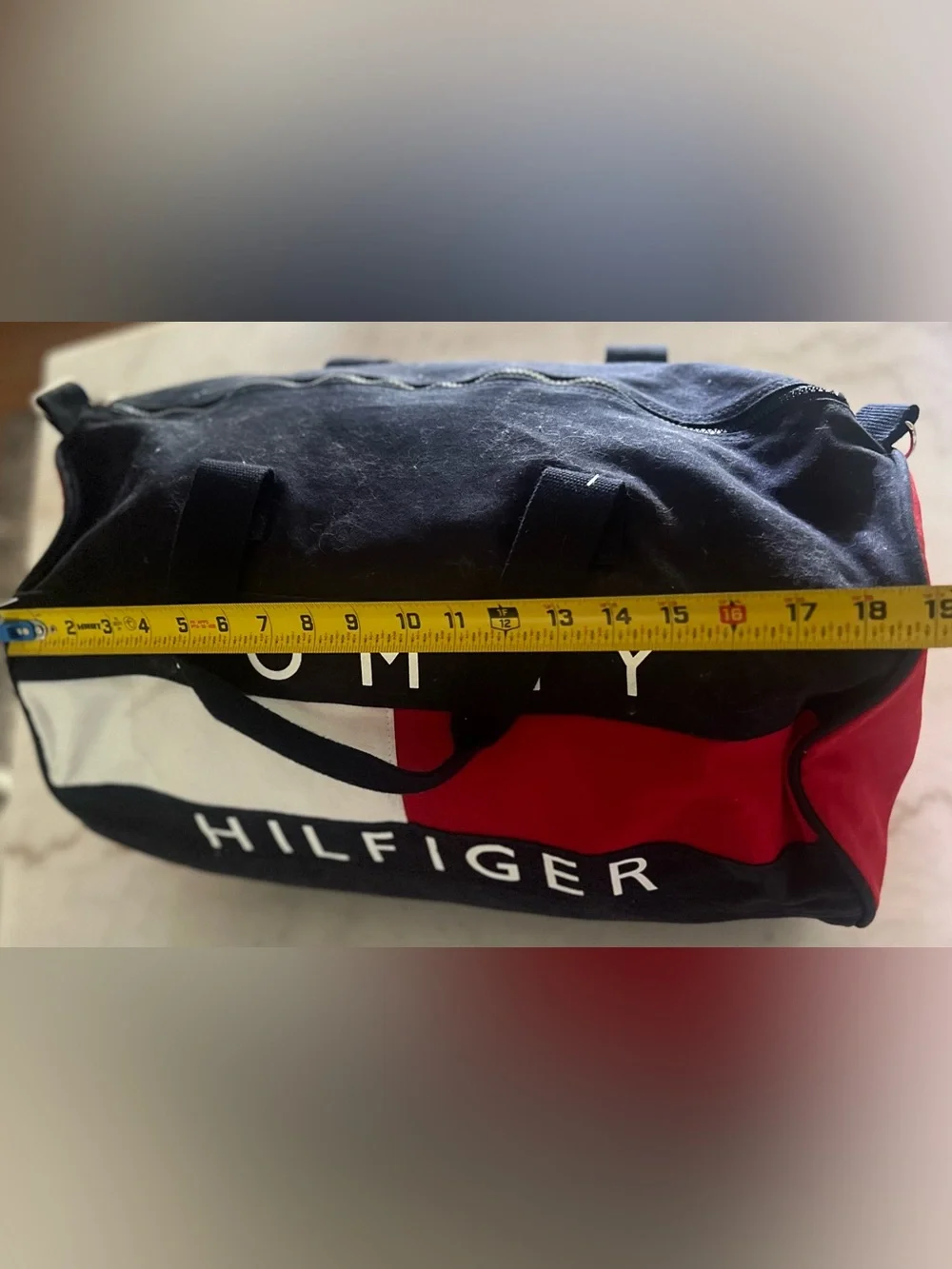Tommy Hilfiger Color Block Red White Blue Duffle Bag Travel Bag Sports Bag